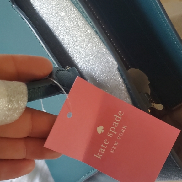 Kate Spade Brand New Purse Bag Teal Green Pink - Picture 7 of 14